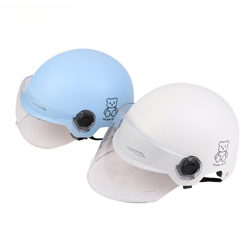   Capacete Meio AACAR One Piece 3C Certificado de Desenho Animado para Bicicleta Elétrica e Motocicleta para Homens e Mu