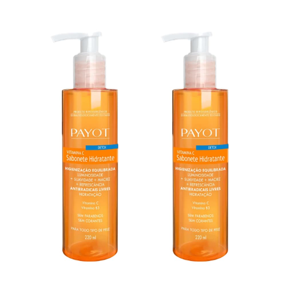 Kit com 2 Sabonete Liquido Vitamina C Payot Hidratante Detox