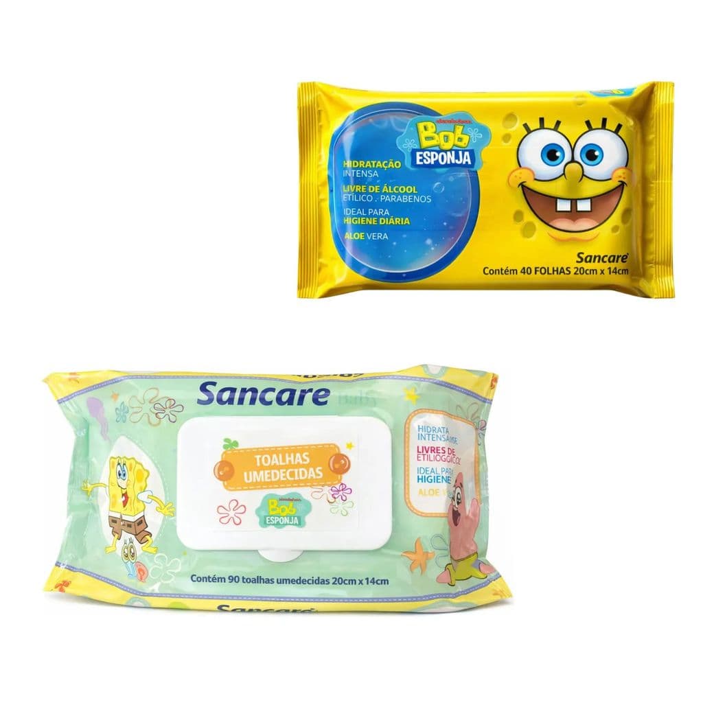 Toalha Umedecida Bob Esponja Baby Infantil