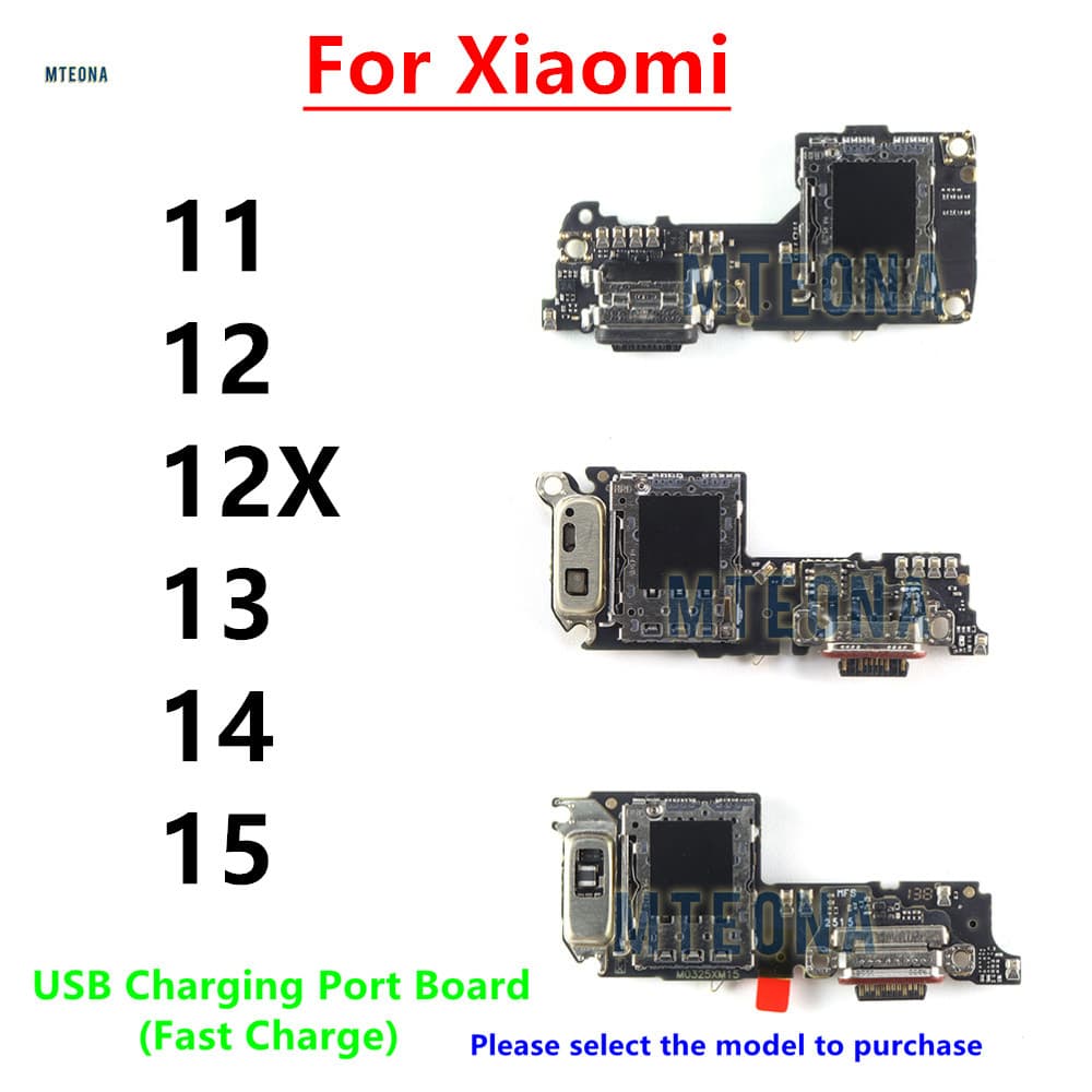 Para Xiaomi 15 14 13 12 11 Mi 11 Placa De Porta De Carregamento USB Conector Módulo Carga Flex Smartphone Peças Reparo