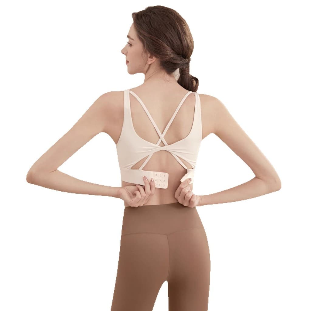 Roupa interior esportiva feminina 2025 primavera verão correndo cruz roupas de Fitness Pilates treinamento colete sutiã 