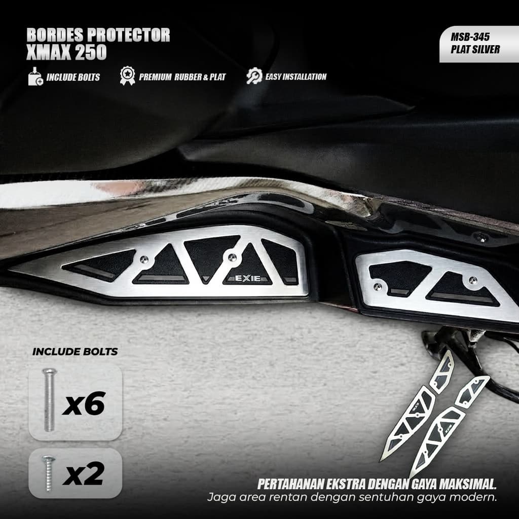 EXIE ART CNC Borda De Borracha Yamaha XMAX 250 Old Connected RoadSync 2026-Protetor De Apoio Para Os Pés Acessórios Moto