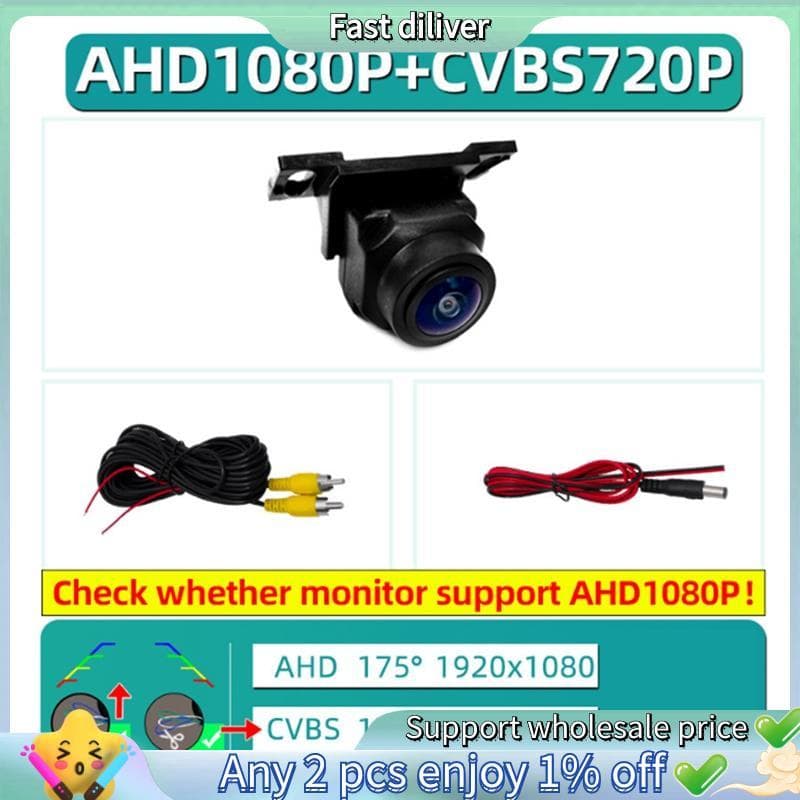 Carro AHD 1080P Câmera De Visão Traseira Backup Assistência De Estacionamento Para