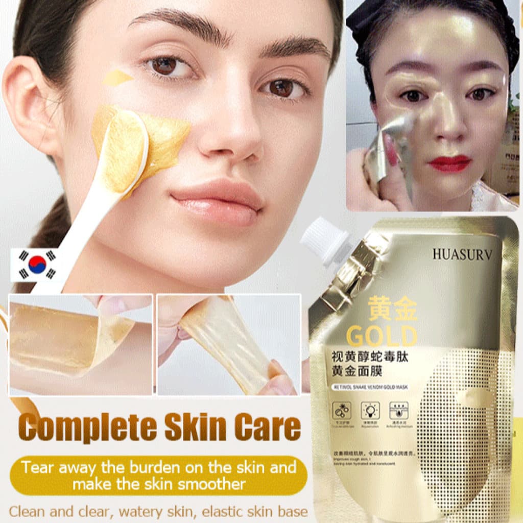 [Fórmula Anti-Idade Avançada] Máscara Facial Ouro com Retinol e Peptídeos/Veneno de Cobra/Anti-Rugas/Hidratação Intensa