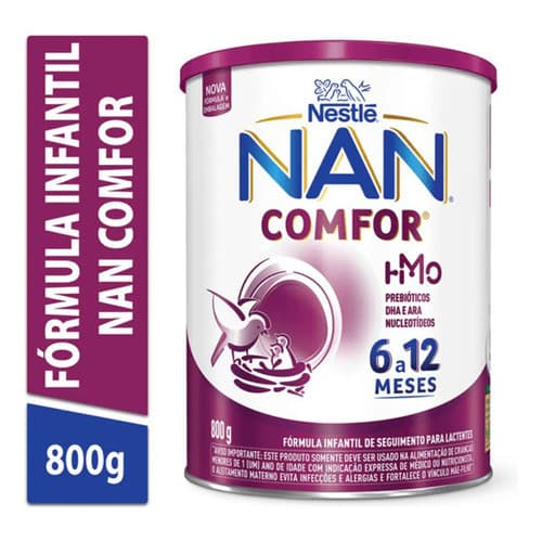 Nestlé Nan Comfor 6 A 12 Meses Fórmula Infantil Em Pó Sem Glúten Lata 800gr Tradicional