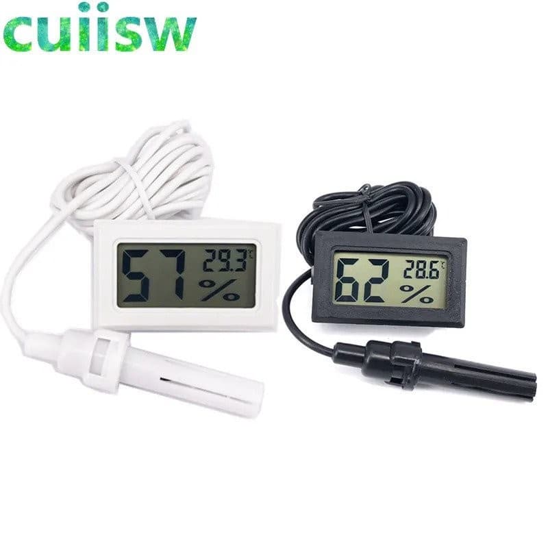 1 unidade. Mini Termômetro Digital LCD Higrômetro Sensor de Temperatura Interna Medidor de Umidade Conveniente Cabo de I