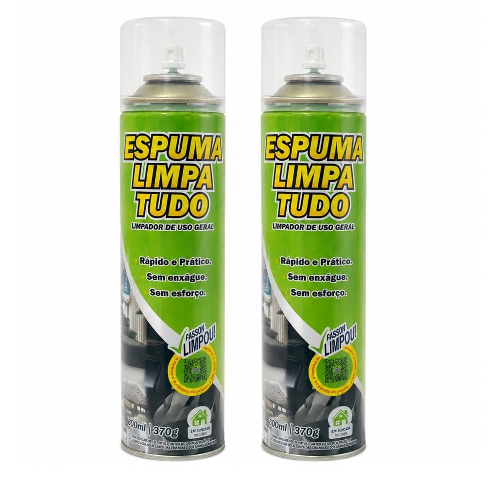 KIT 2 Espuma Limpa Tudo Carro Estofado Espuma Magica 400ml Limpeza A Seco