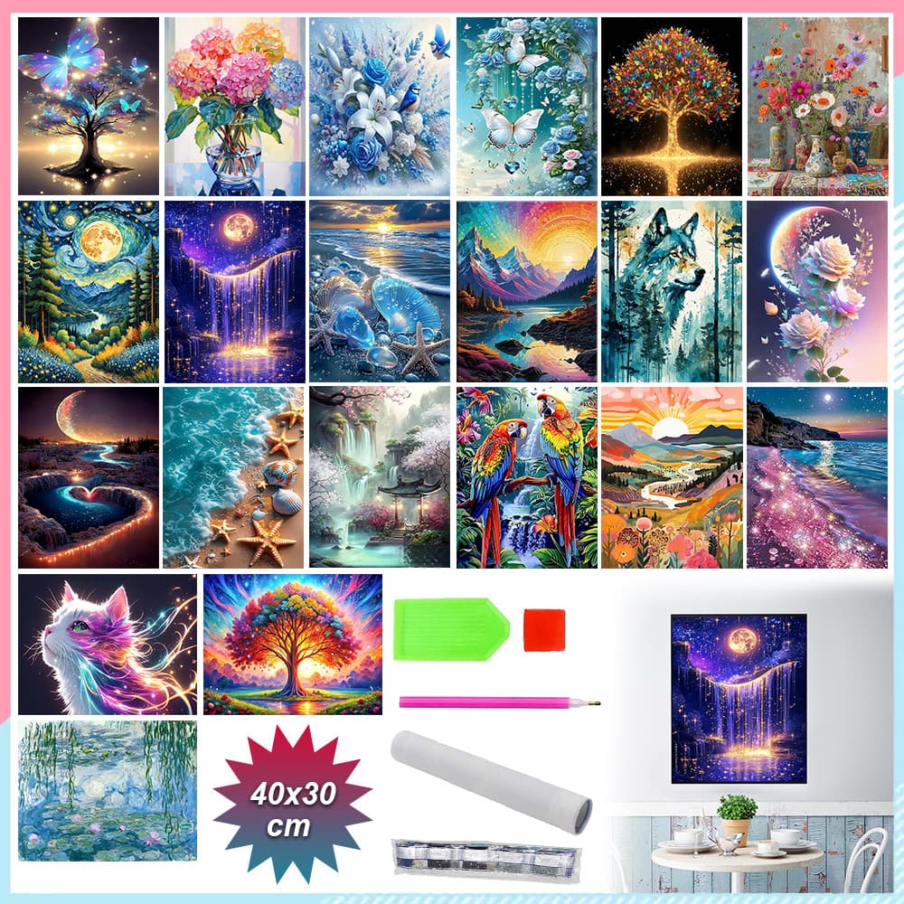 kits de arte de diamante para adultos, pintura de diamante 5D, arte e artesanato com pedras preciosas 30 x 40 cm