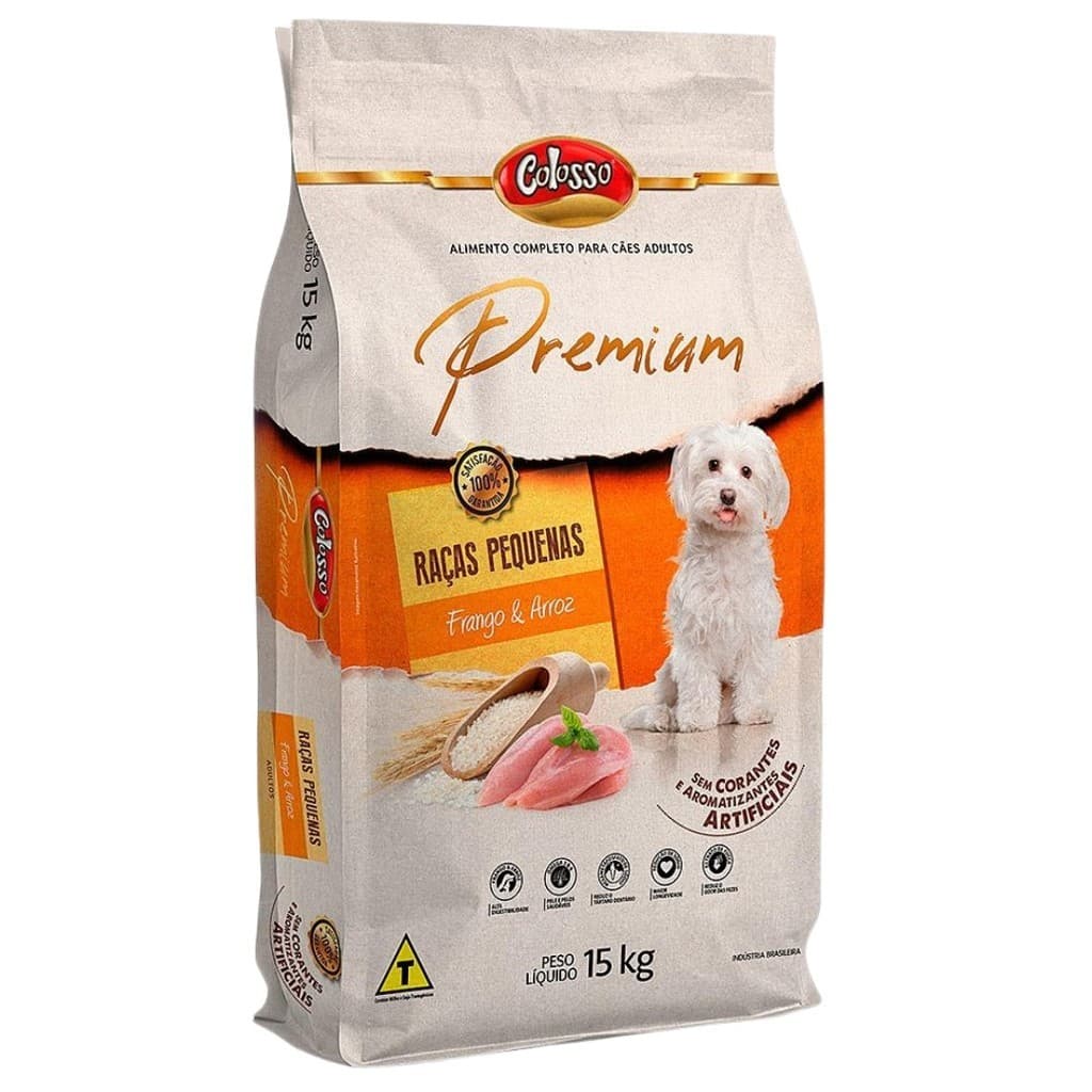 Ração Colosso Para Cães Raças Pequenas Premium 15kg Frango