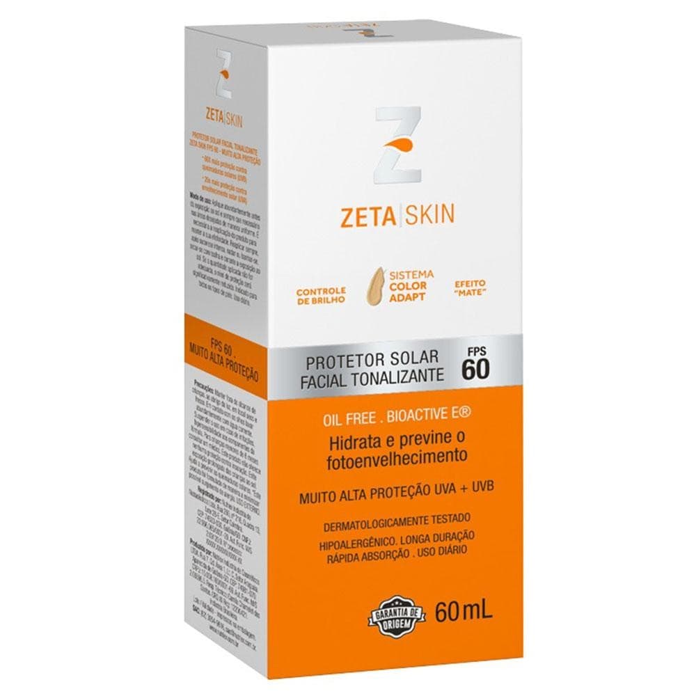 Protetor Solar Facial Fps 60 Color Adapt 60ml Zeta Skin