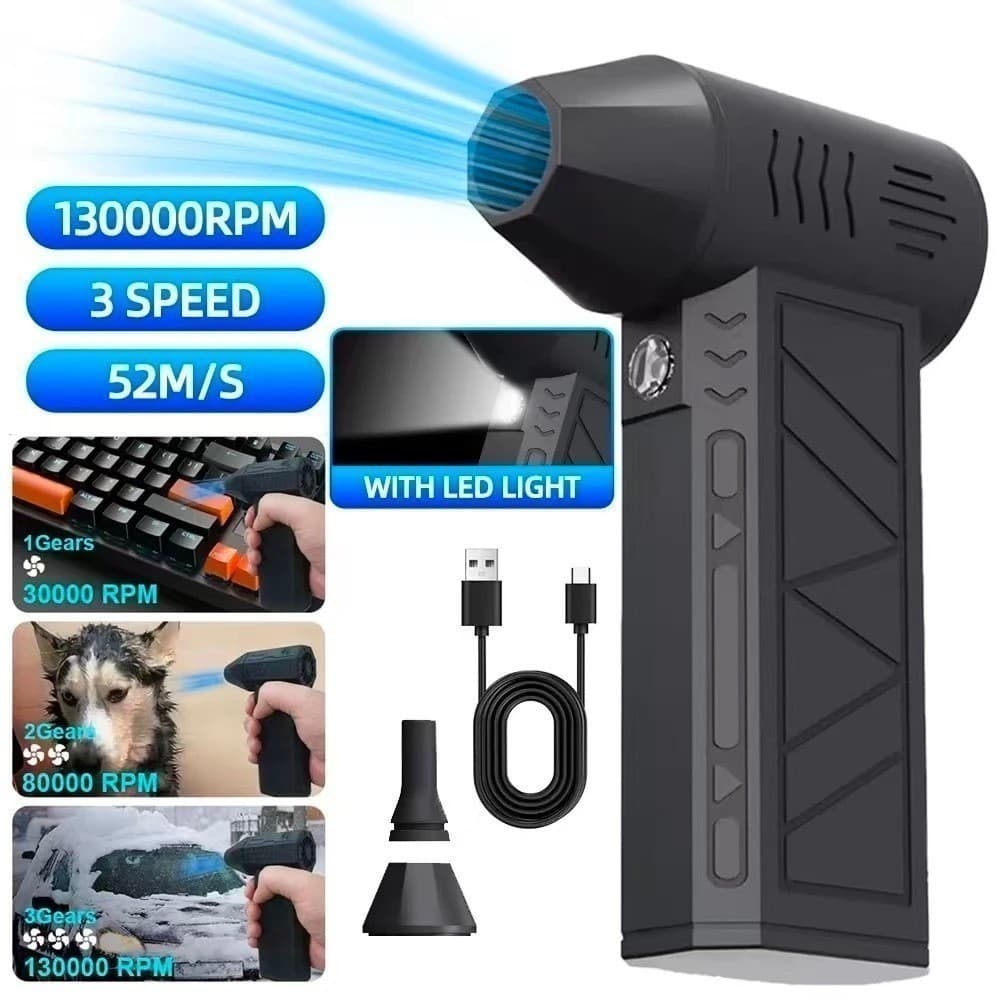 Mini Soprador Turbo 130000RPM 35m/s Alta Potência