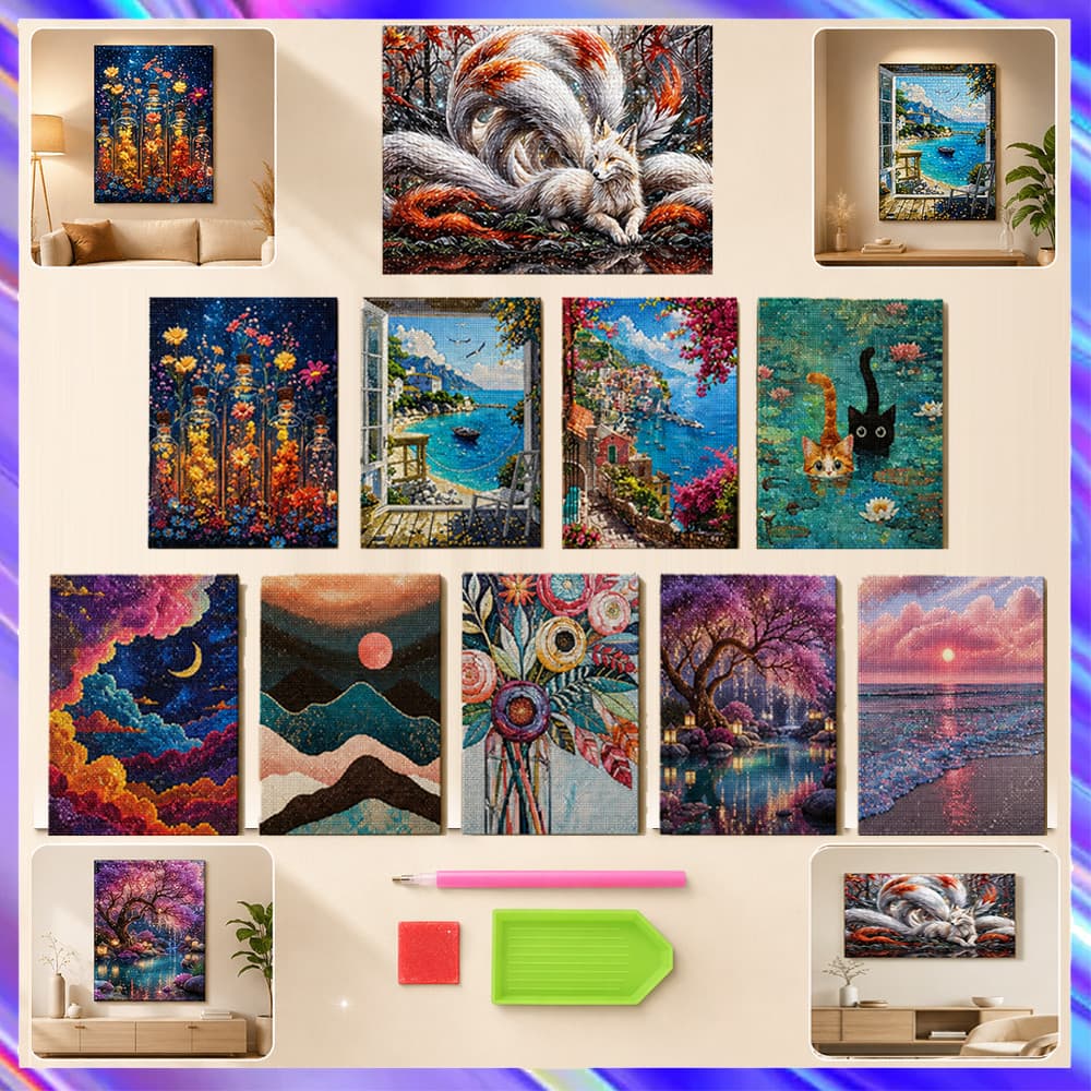 30 x 40 cm, Conjunto de 5D Diamante Arte Pintura DIY Diamante quadrados, Conjunto de pintura com diamantes