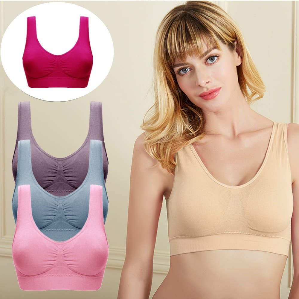  Sutiã feminino sutiã esportivo sem costura confortável Yoga roupa interior Fitness sem fio esportes roupa interior