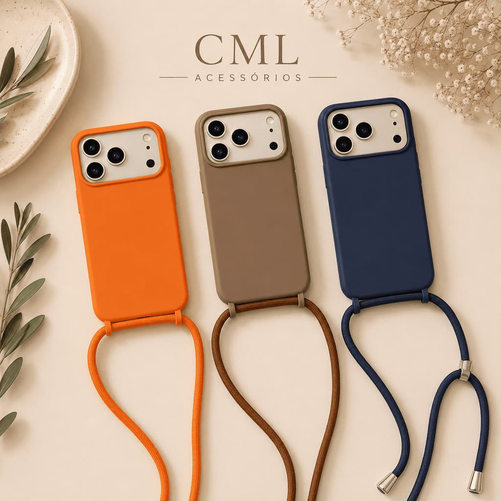 Capa com Cordão Fashion 💕 Anti Impacto Ajustável iP 16 ao17 😊