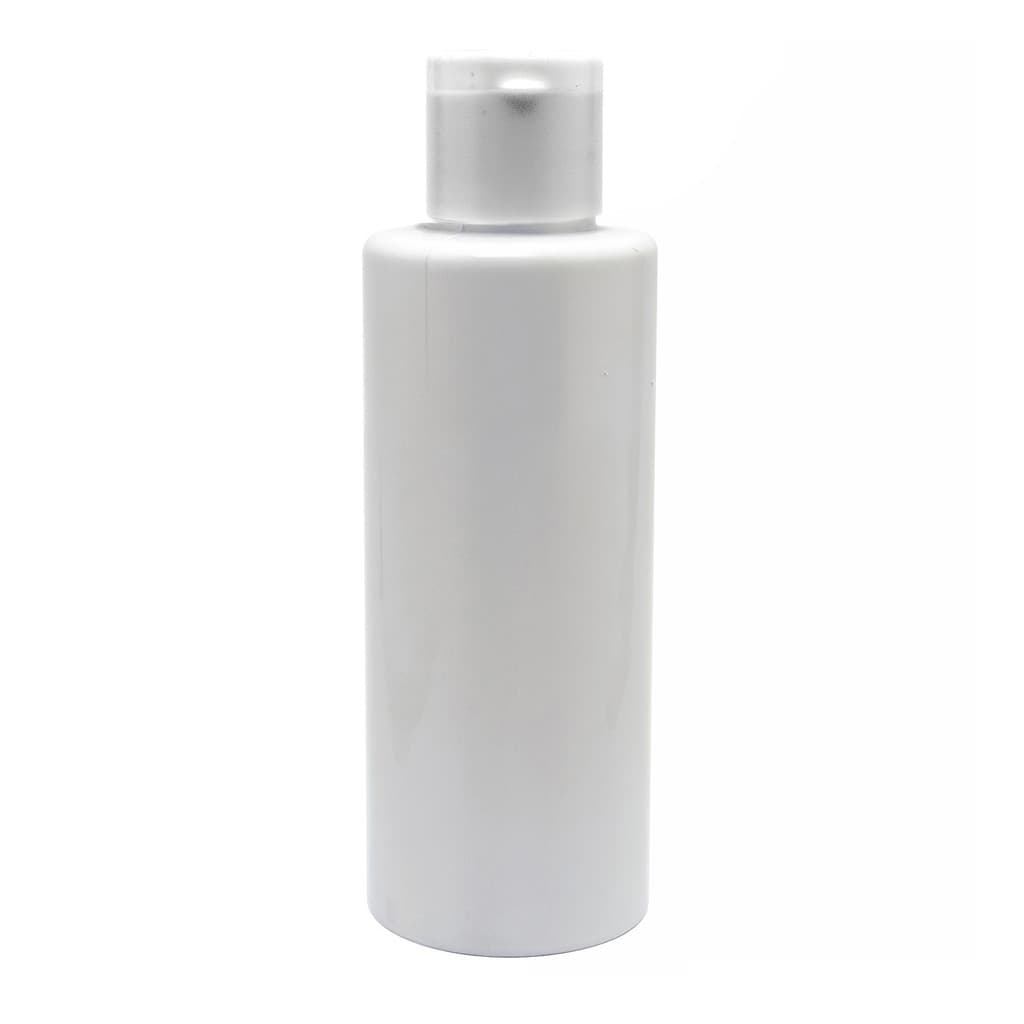 Frascos Plástico Pet 100ml Branco Cil Reto Tampa Flip Top Branca para álcool gel, cremes, sabonete líquido e shampoo