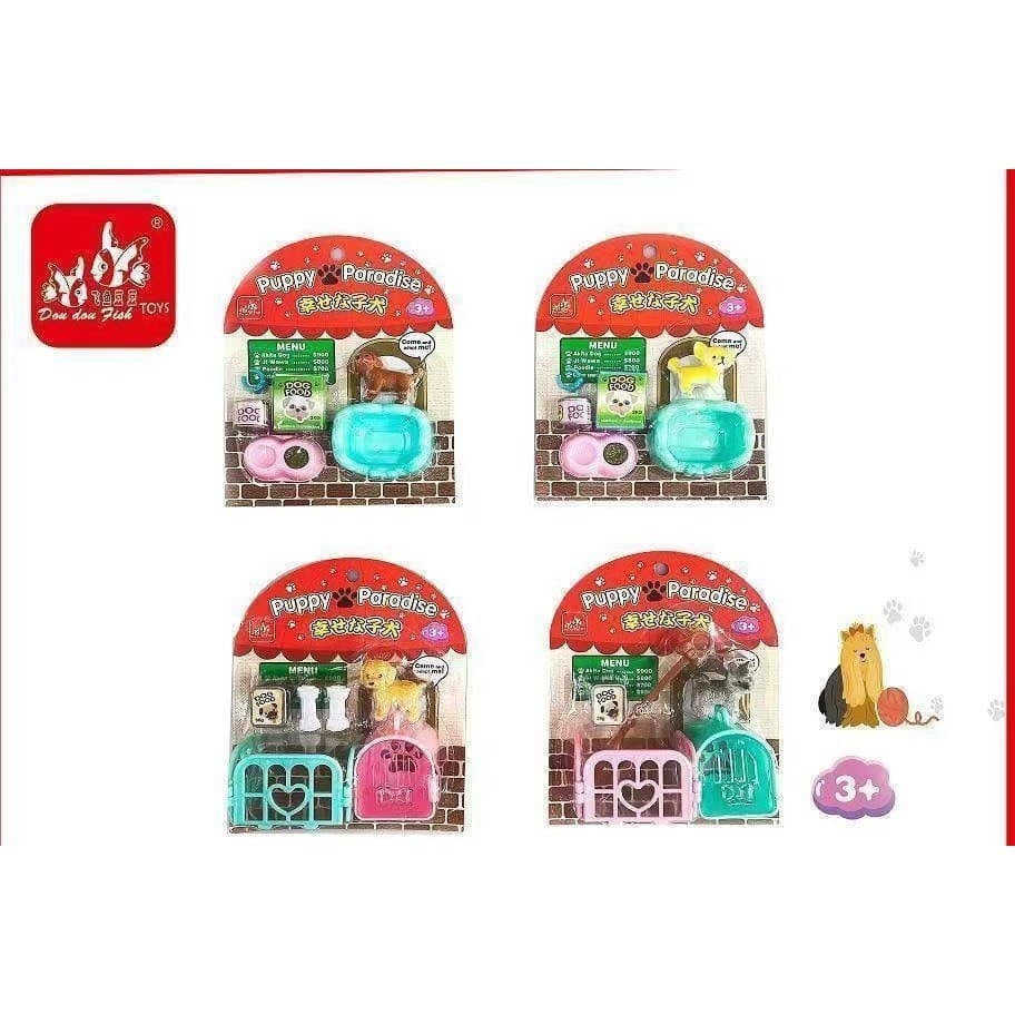 Kit brinquedo pet gatinho com conjunto de mobília miniatura