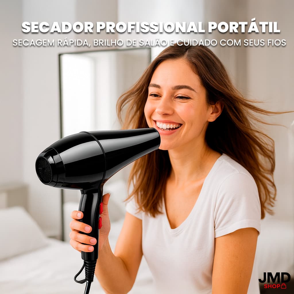 Secador De Cabelo Profissional Modelador Resultado Profissional Brilhantes Eficiente