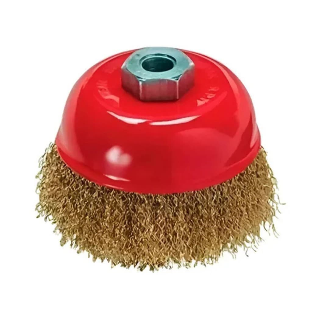 Escova de Aço para Esmerilhadeira Copo 4" (100mm) Rosca M14