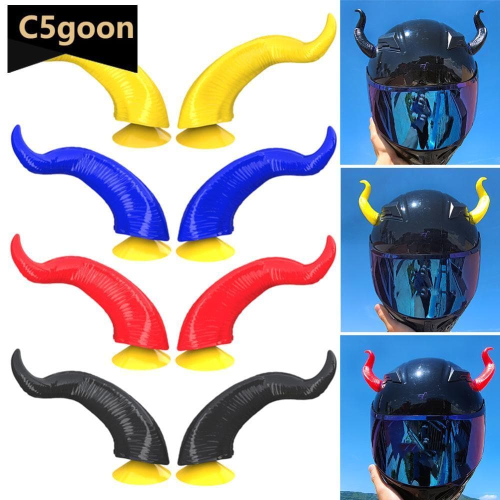 C5GOON 2 Peças Decoração De Capacete De Motocicleta Estilo Chifres Do Diabo Acessórios Moto Adesivos Cosplay Com Ventosa