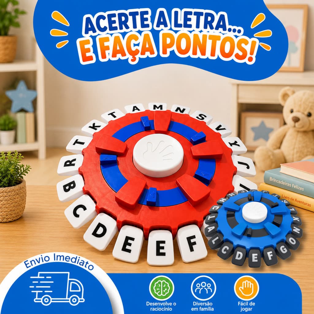 Brinquedo Educativo Stop Eletrônico Jogo De Palavras Alfabeto Completo Família Escola