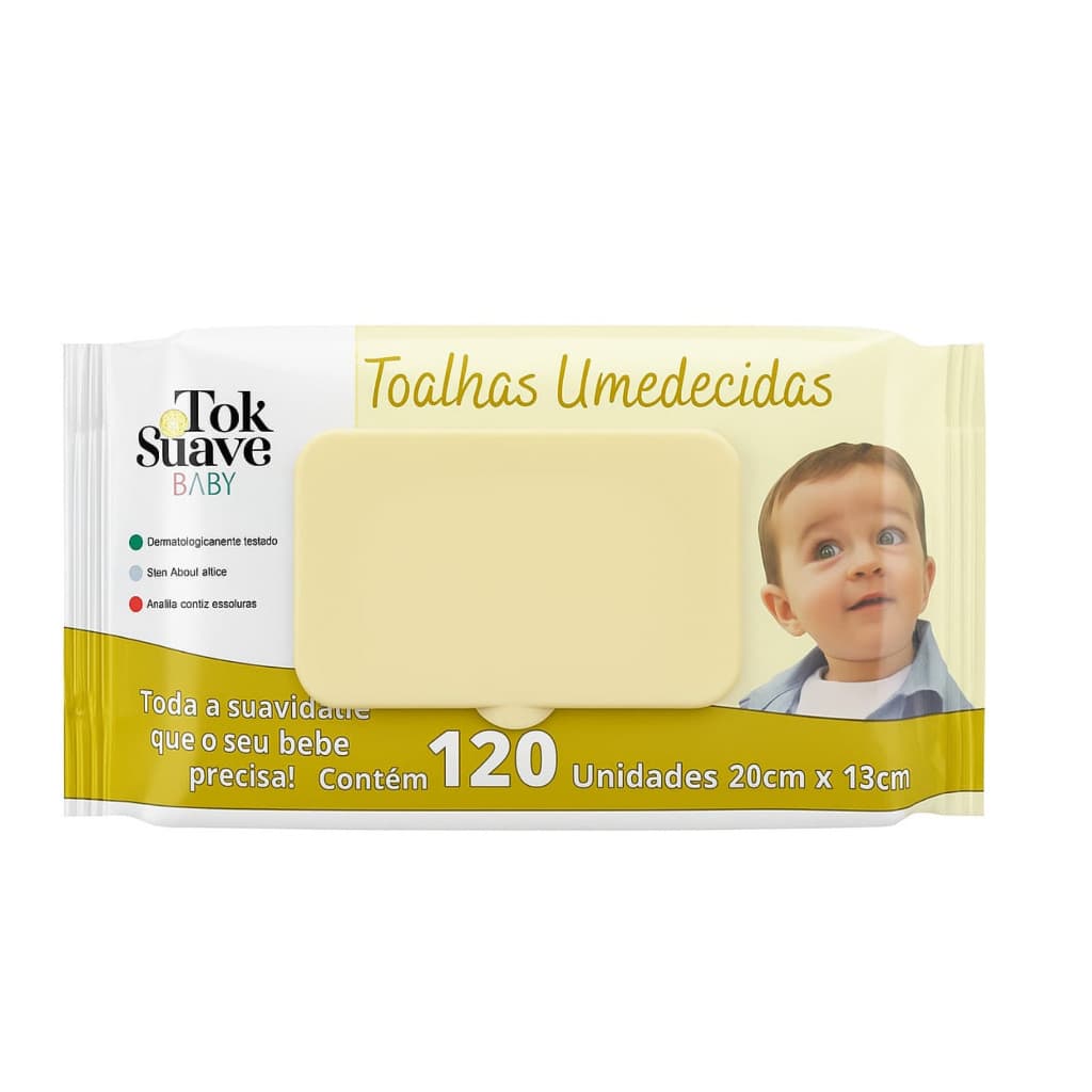 Toalhas Umedecidas bebe/infantil TOK SUAVE BABY 120 UN - (20cmX13cm)