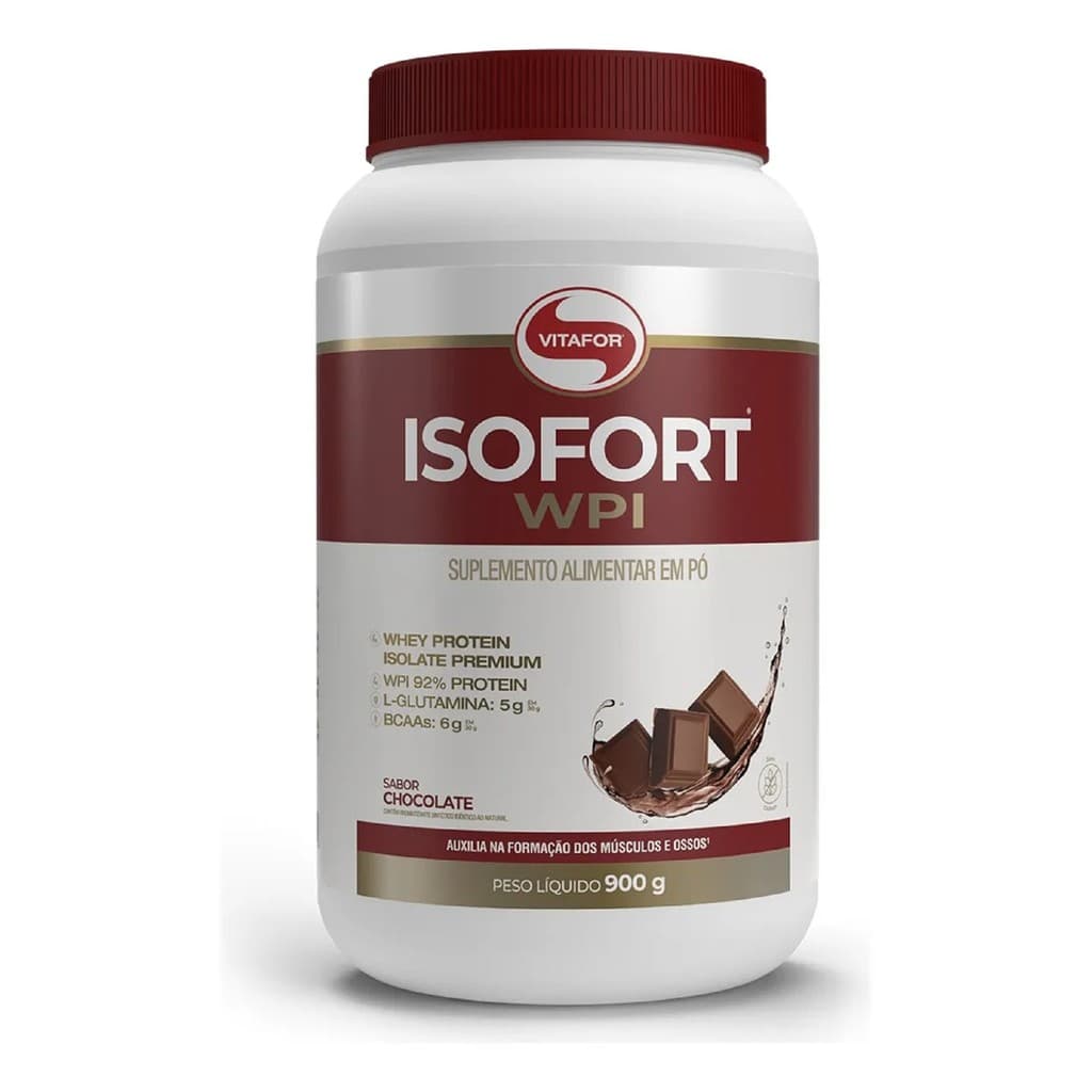 Isofort WPI Whey Protein Isolado Vitafor 900g Chocolate