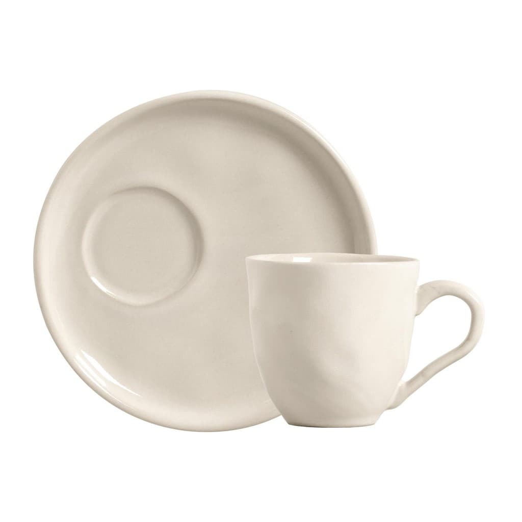 Conjunto com 6 Xícaras De Chá Orgânico 170ml com 6 Pires Descentralizado Clay