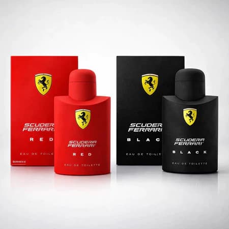 Kit De 1 até 2 Perfumes Ferrari Black e Red Masculino 100ml  EDT Importado Fragancia Amadeirado