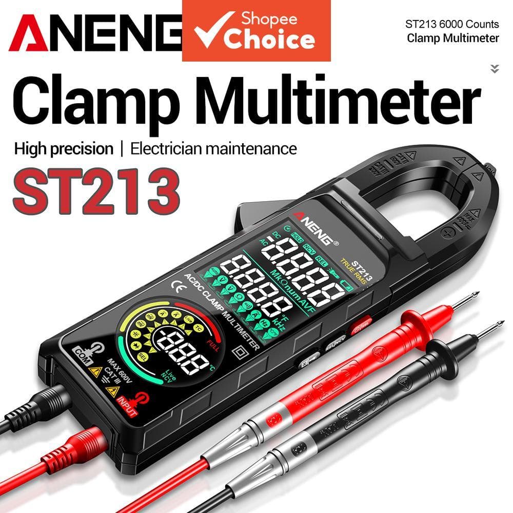 ANENG ST213 Braçadeira Medidor Multímetro Digital 6000 Contagens AC/DC Testador De Tensão De Corrente 400A Amperímetro D