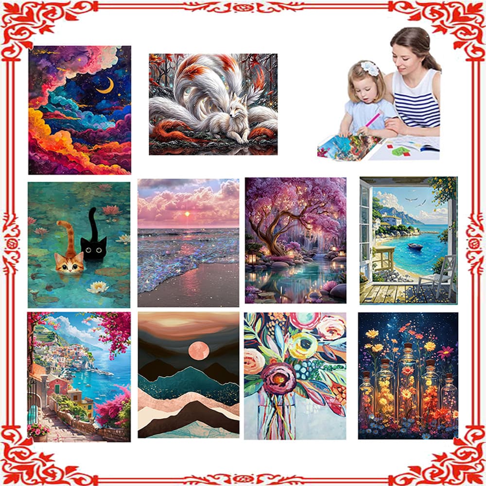 Conjunto de pintura de diamante quadrado 40x30cm adequado para pintura adulta 5D pintura diamante
