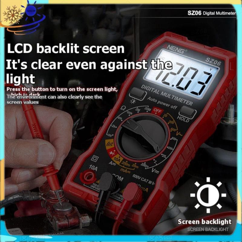 [Le's Shop] Multímetro Digital Inteligente 600V Tensão Multimetro 10A DC Teste De Corrente Ohm Resistência Ferramentas D