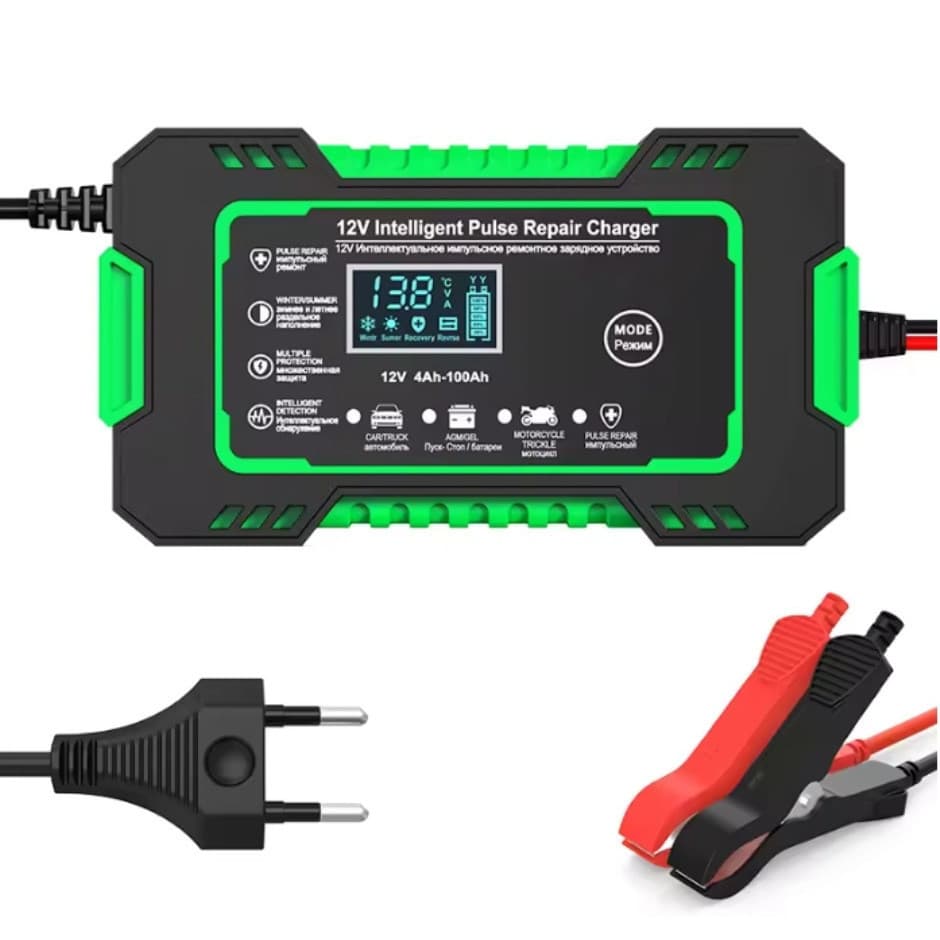 Carregador de Bateria 12V Carro Moto Caminhão Carregador Bicicleta Elétrica
