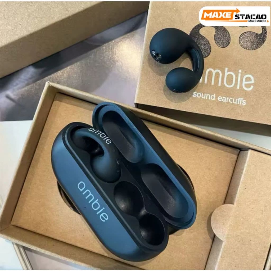 Ambie Sound Brincos sem fio Bluetooth 5.2 IPX5 fone de ouvido esportivo à prova d'água com microfone