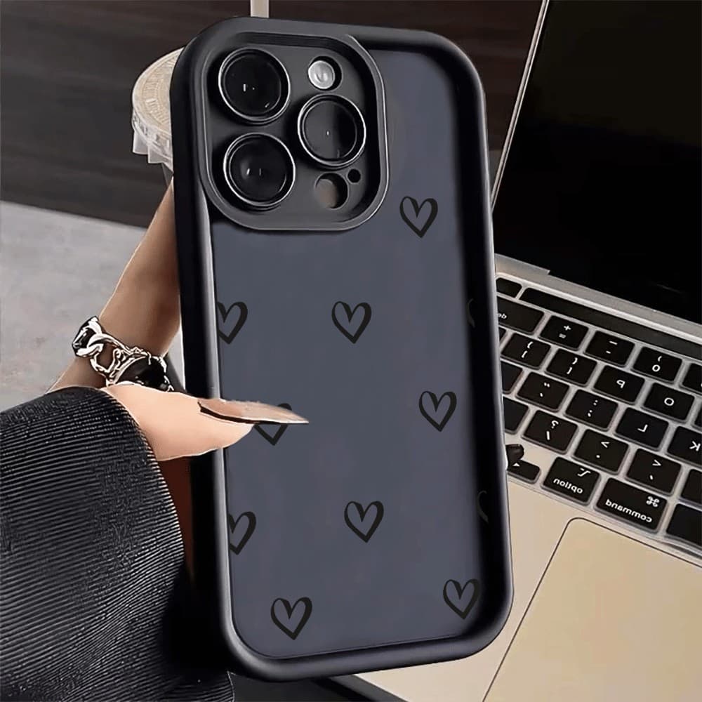 Amor Silicone Capinha Capa Para IPhone 17 16 15 14 13 12 11 Plus Pro Max Ar Normal Caso De Telefone