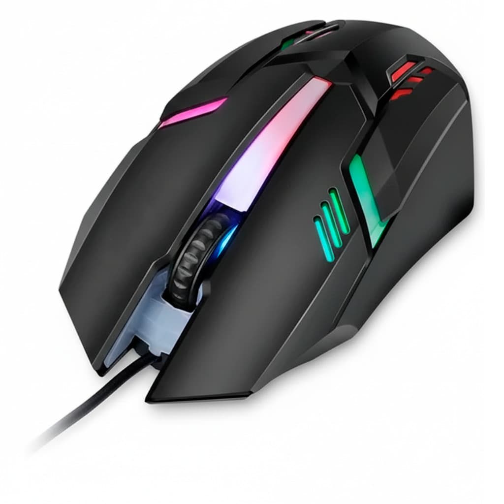 Mouse Gamer USB C/ Iluminação RGB Ergonômico P/ Jogos Design Confortável P/ Longas Sessões Notebook PC Setup Computador