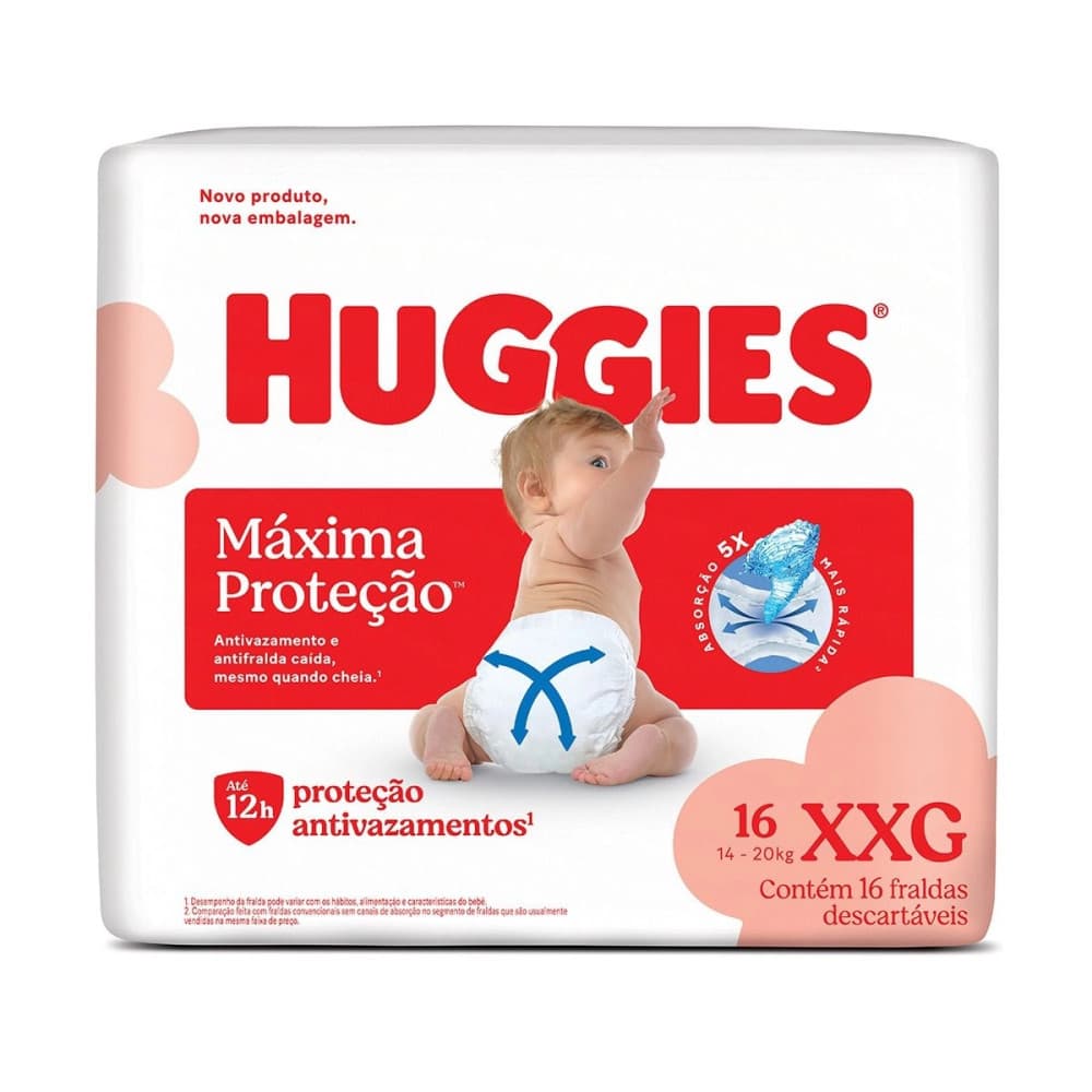 Fralda Huggies Supreme Care Tam XXG 14-20kg com 16 Fraldas