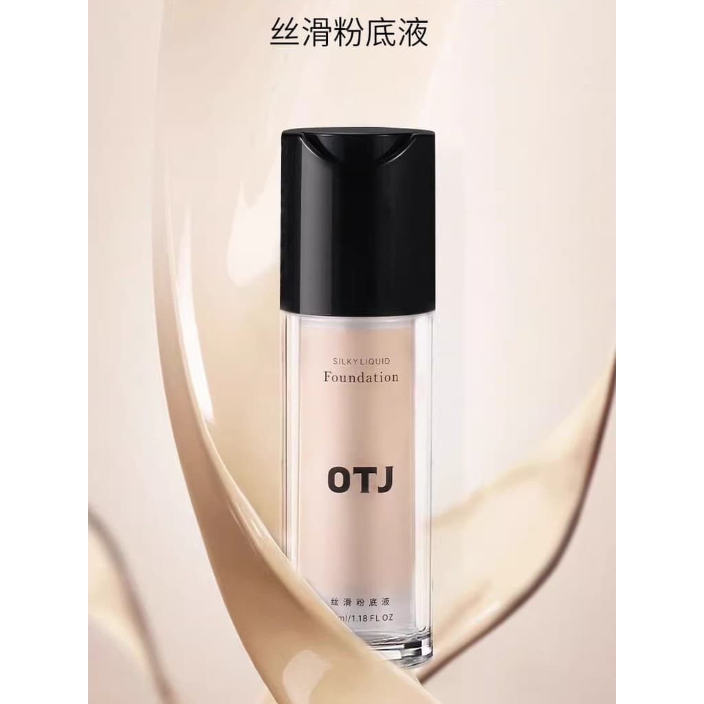 Artista de maquiagem recomendado OTJ base líquida sedosa hidratante Natural delicado corretivo claro não tira maquiagem 