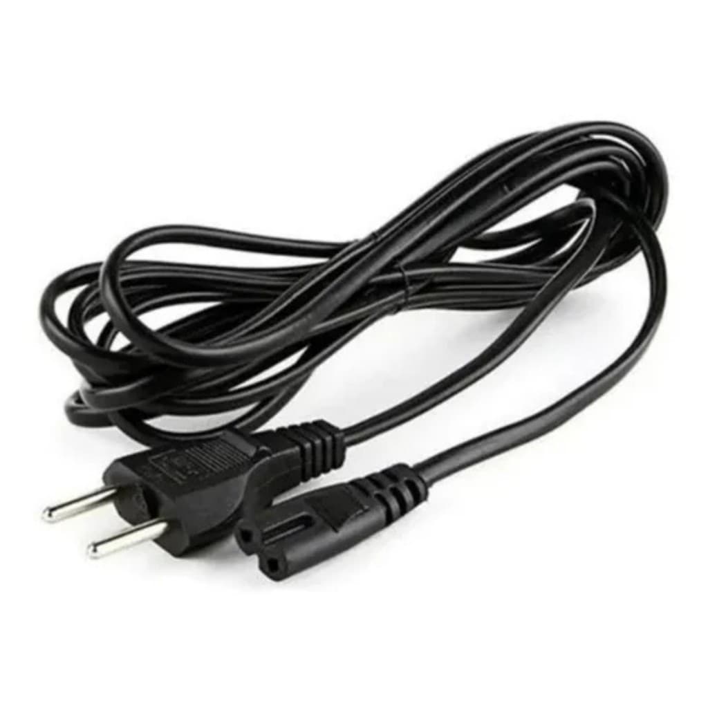 Cabo De Força Energia Bipolar para Video Gamer ps2 ps3 ps4 e TV Radio 1.2 Metros Cabo Grosso 2 Pinos