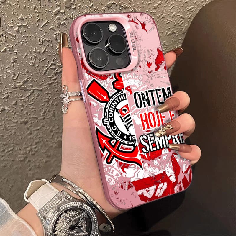 Capa Celular do corinthians para iPhone 16 15 14 13 12 11 pro max xr xs max  14 15 16 plus capinha anti impacto