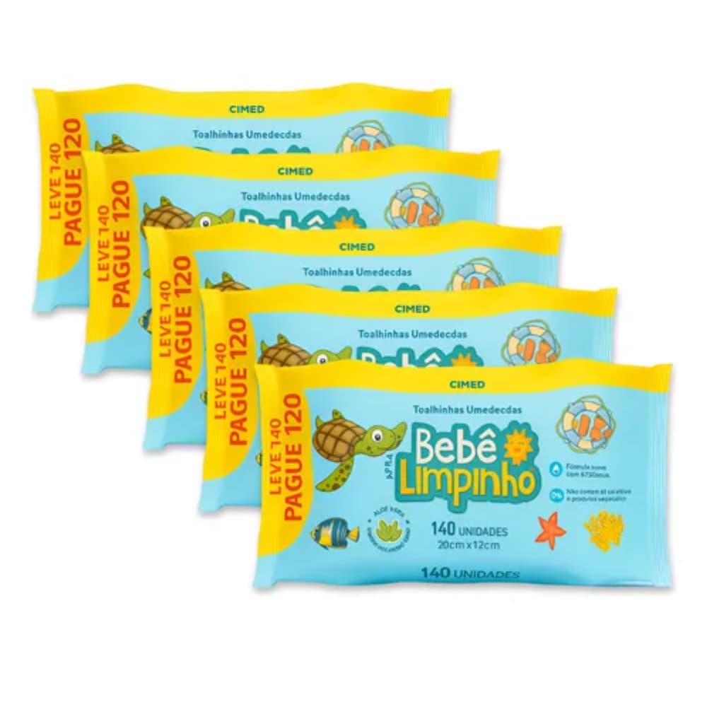 Kit Com 700 Toalhas Umedecidas Bebe Limpinho  - 99% de água - CIMED
