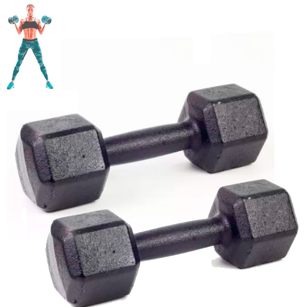 Par Halter Sextavado Pintado | 6kg | One Life Spots® - Equipamentos Academia
