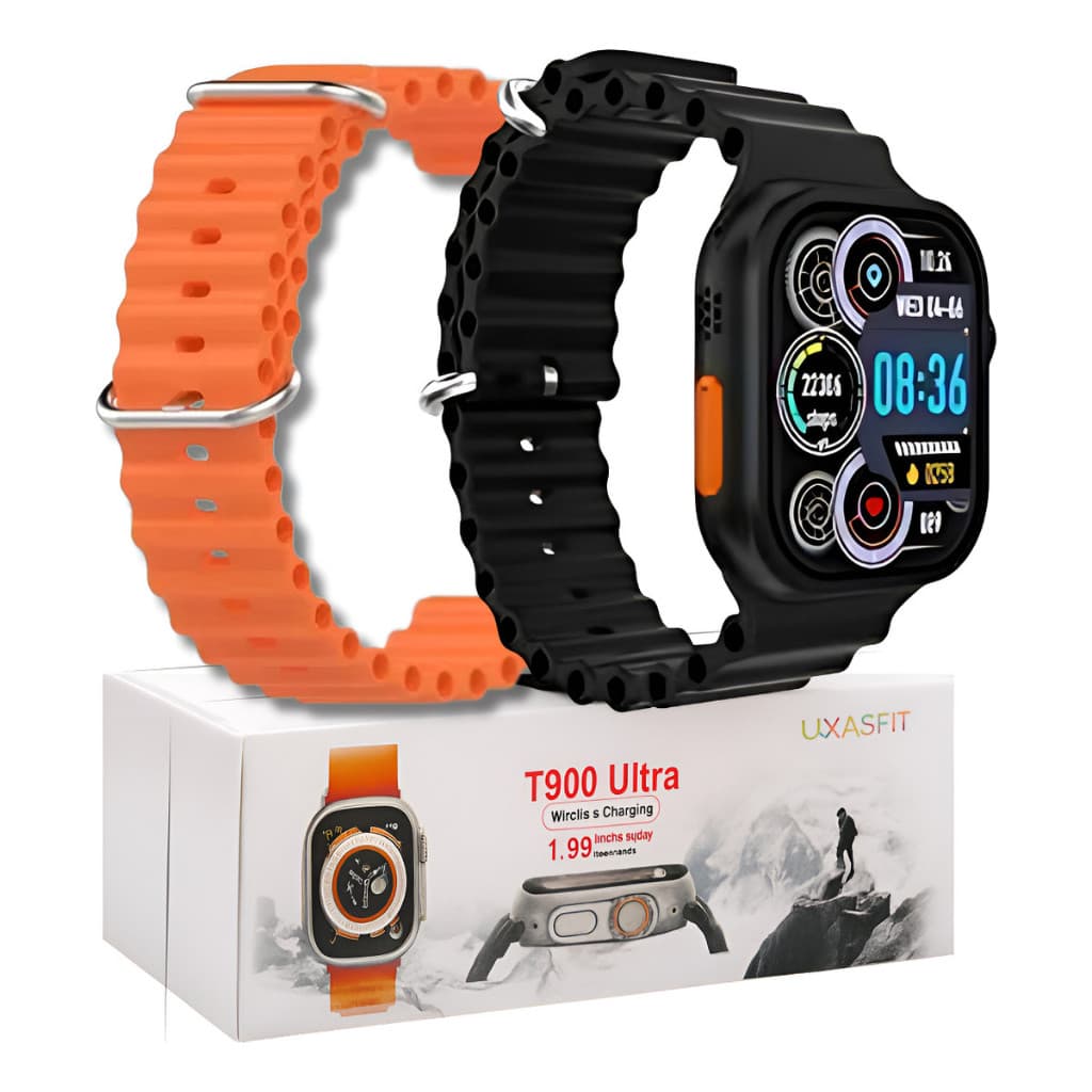 Relógio Smartwatch T900 Ultra 49mm Serie 9 Whats Gps Nfc Assistente Voz Ano 2026 Masculino/Feminino 2 pulseiras