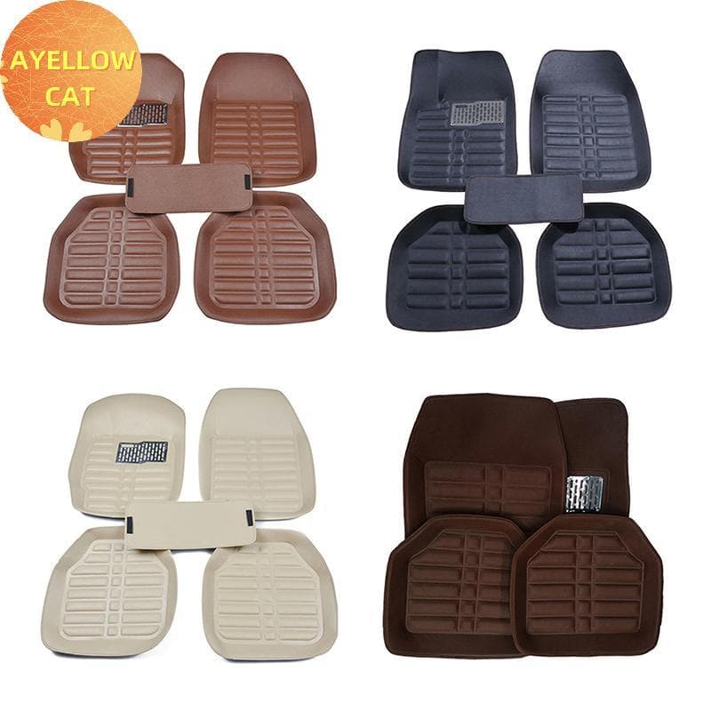 AYellowcat 5 Peças Tapetes De Chão Automotivos Estilo De Carro Para Espanador Premium Conjunto Completo Tapete De Couro 