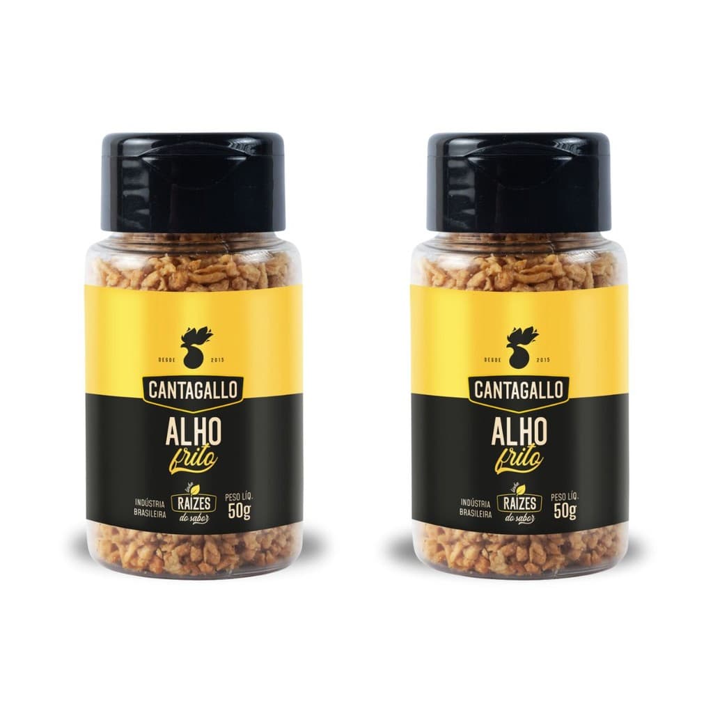 Kit 2 Tempero Alho Frito CantaGallo 50g - Alho Crocante Pronto para Massas e Arroz