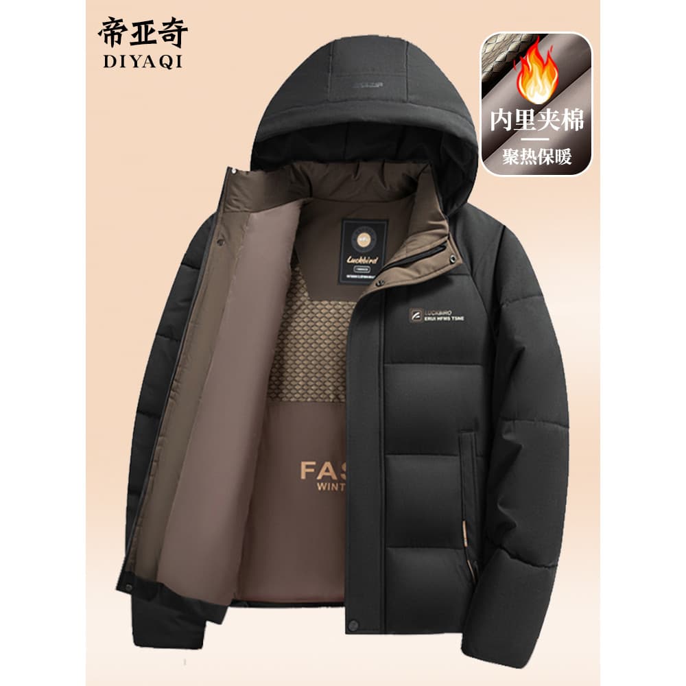 Jaqueta térmica acolchoada de algodão masculina de inverno, jaqueta de meia-idade para idosos, jaqueta espessada à prova