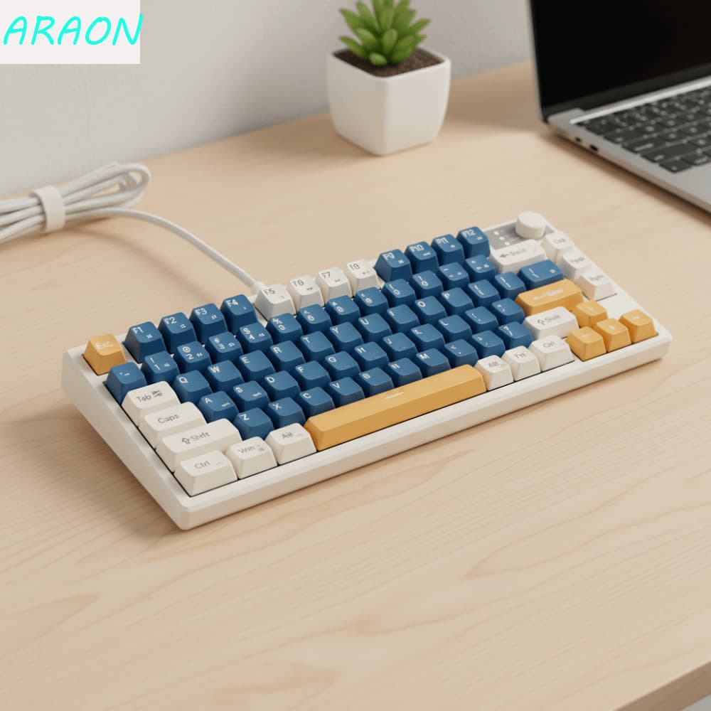 Teclado Mecânico Para Jogos ARAON , Com Sensação Mecânica De Conexão Fio De 75 Layouts , Ultra Silencioso