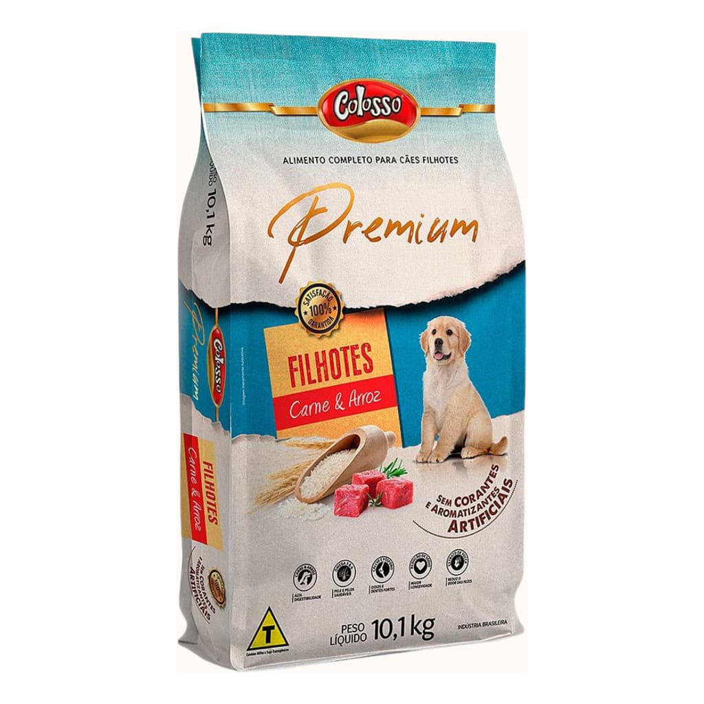 Ração Colosso Premium Para Cães Filhotes Carne 10.1 kg