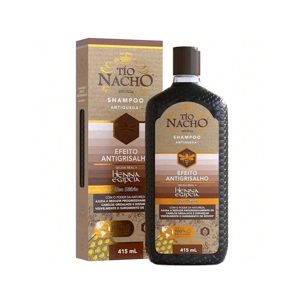 Shampoo Antigrisalho Escurece os Fios Tio Nacho 415ml