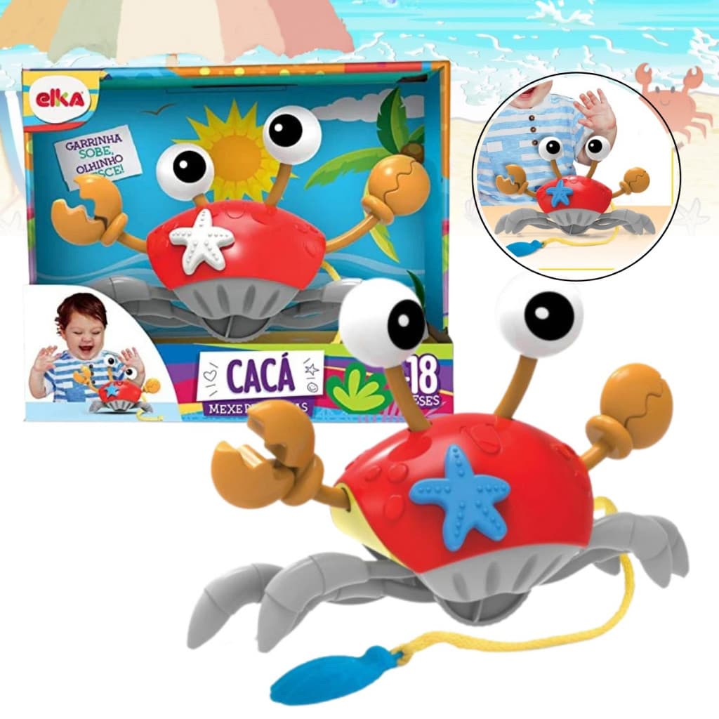 Brinquedo Caranguejo Cacá Para Bebê Educativo Didático Elka Brinquedos