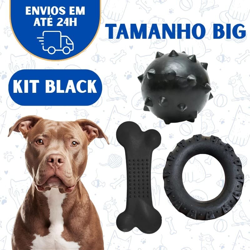 Kit 3 Brinquedo Para Cachorro Pet Resistente Interativo Cachorro Grande